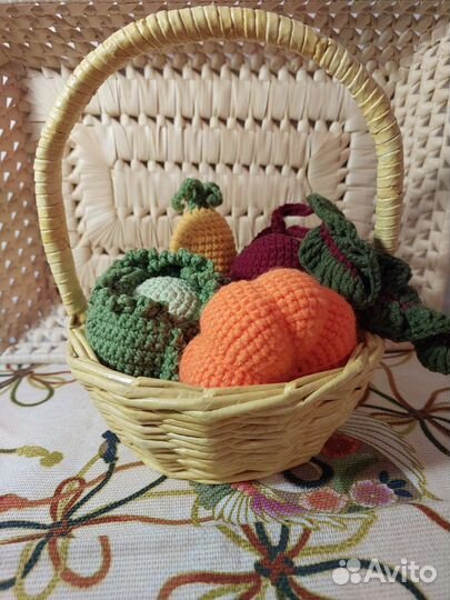 Вязаные игрушки/вязанные овощи/развивающие игрушки