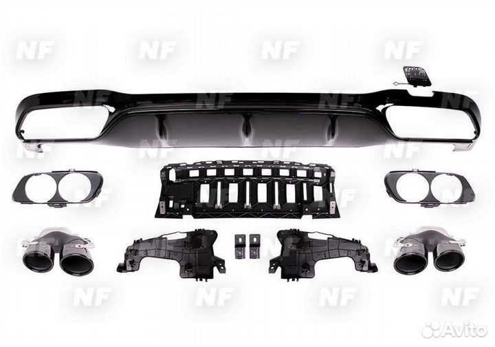 Диффузор насадки 53 AMG Mercedes E213