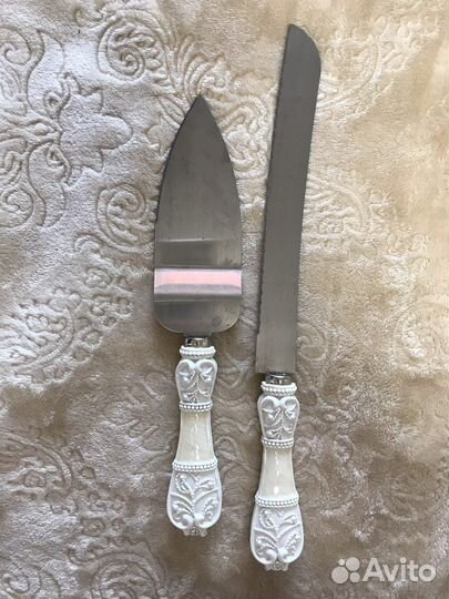 Набор для свадебного торта (нож и лопатка)