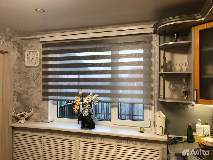 Рулонные шторы Зебра (день-ночь )