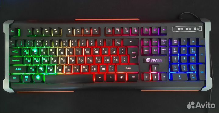 Игровая клавиатура с подсветкой oklick gaming