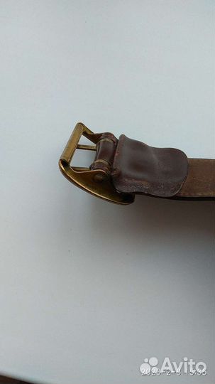 Мужской кожаный ремень коричневый