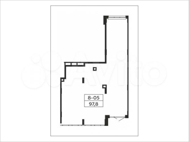 Аренда, торговое помещение площадью 97.6 кв.м