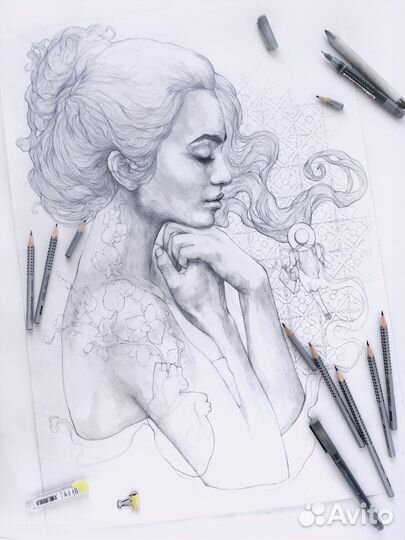 Портрет по фото карандашом