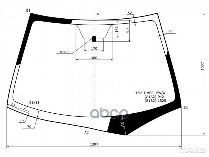Стекло лобовое honda insight HBK 09-14 TM8-L-VC