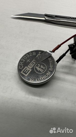 Батарейка cmos CR2032s с коннектором 2-pin