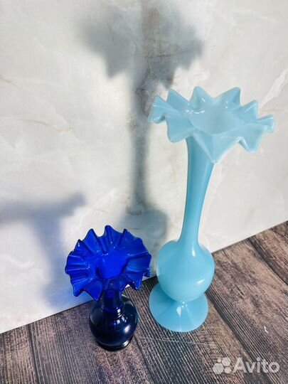 Ваща цветное голубое синее стекло Европа