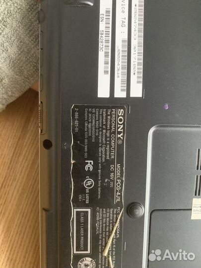 Ноутбук Sony vaio PCG-4J1L