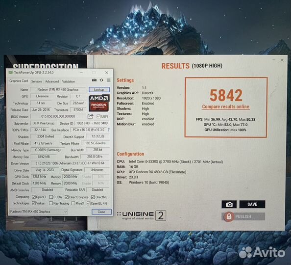 Видеокарта RX480 8GB