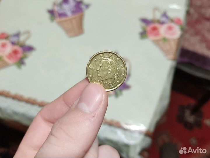Бельгийская монета 20 евро цент