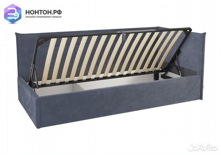 Кровать Альба 0.9 м синяя