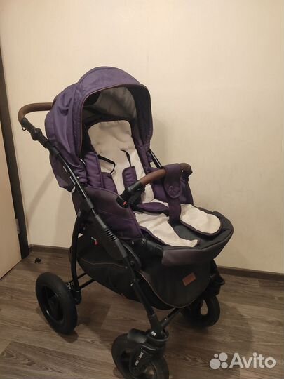 Коляска verdi optima 3 в 1 фиолетового цвета