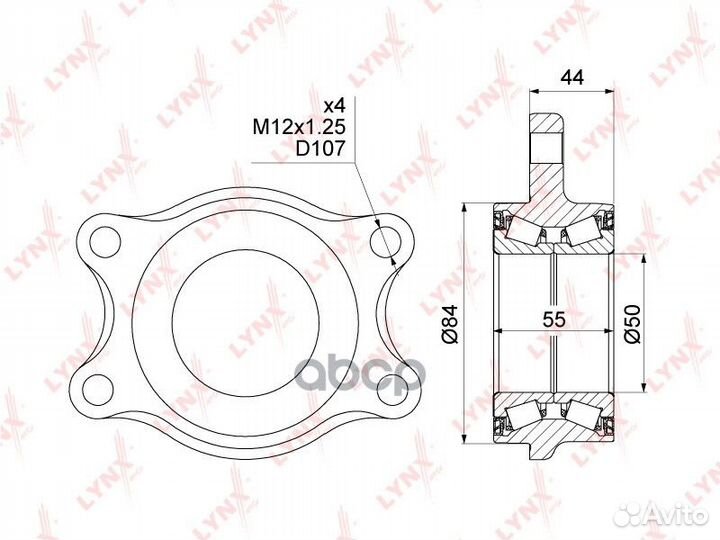 Подшипник ступицы задний WB-1032 lynxauto