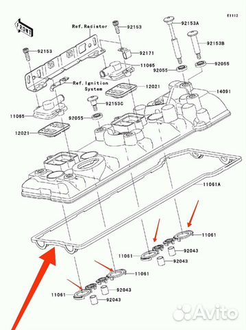 Прокладка клапанной крышки кавасаки