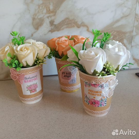 Букет из мыльных цветов для мамы