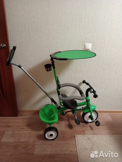 Велосипед трёхколёсный с ручкой