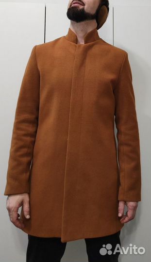 Пальто мужское горчичный коричневый цвет размер XL