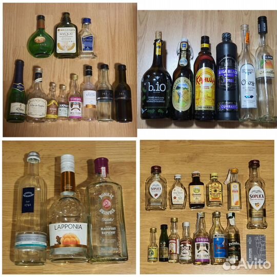 Пустые бутылки для коллекции