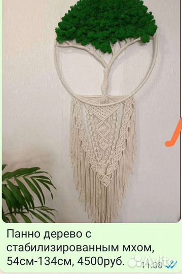 Панно дерево, с стабилизи р. мхом, 54-134см
