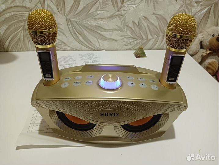 Караоке станция 40вт Сова 2 беспроводных микрофона