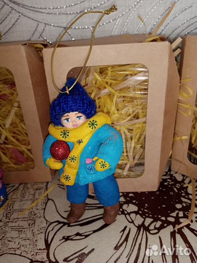 Елочные игрушки из ваты (ручная работа)