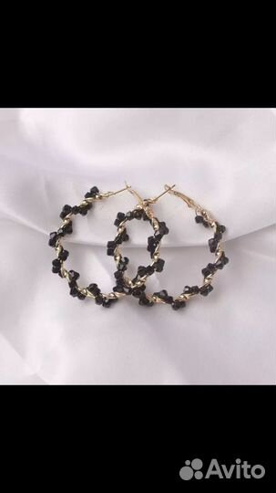 Серьги «Кольца» из бисера