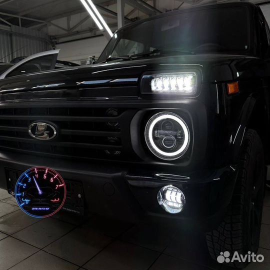 Комплект LED оптика на Ниву Фары Надфарники Фонари