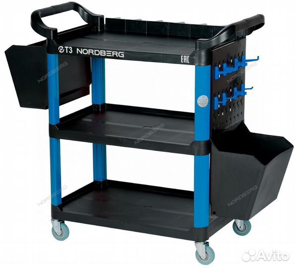 Тележка с пластиковыми полками nordberg T3