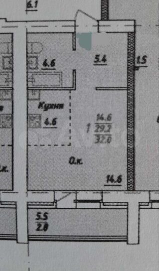 Квартира-студия, 32 м², 1/9 эт.