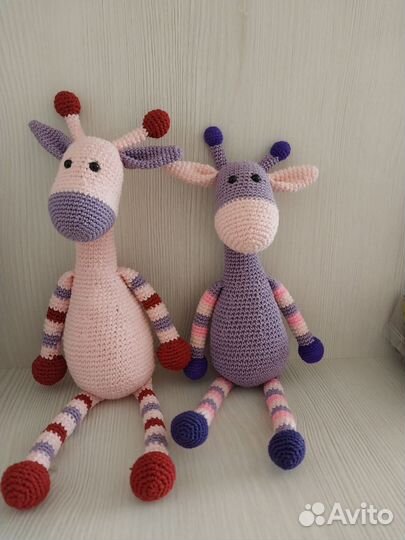 Жирафики вязанные игрушки ручной работы