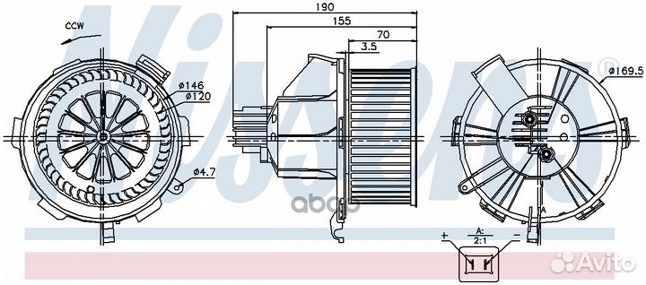 Вентилятор отопителя D146 Opel Zafira B 05