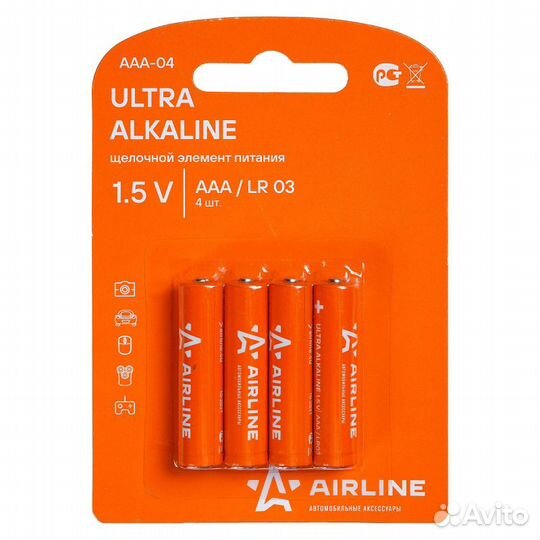 Батарейки lr03/aaa щелочные 4 шт. блистер (aaa-04)