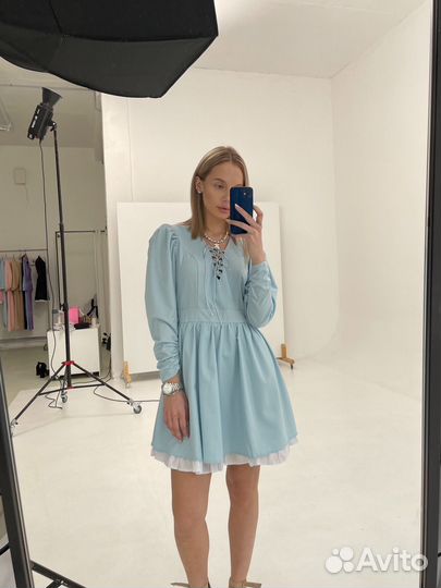 Платье stefani set голубое