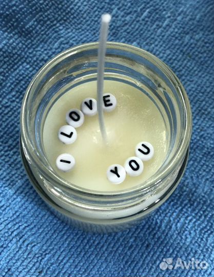 Свеча с посланием I love YOU