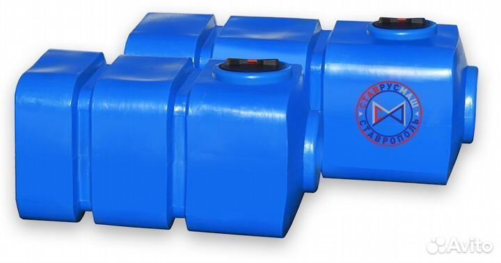 Пластиковая ёмкость 1000 литров, квадрат, горизонт