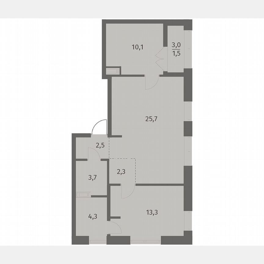2-к. квартира, 63,5 м², 9/12 эт.