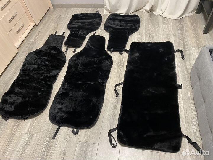 Комплект меховых накидок на сиденья, меринос