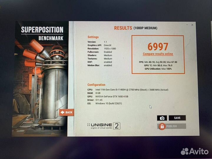 MSI Katana Cоre i5-11 6 ядер/ GTX 1650 4Gb