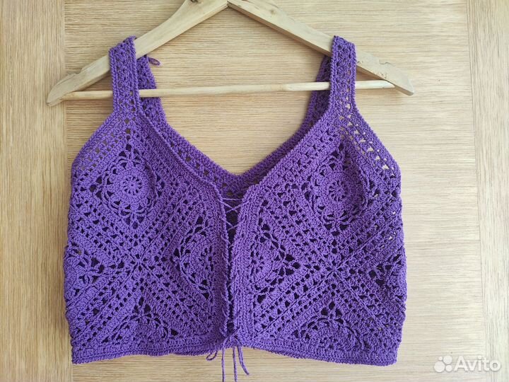 Топ кроше бабушкин квадрат 42 46 размер