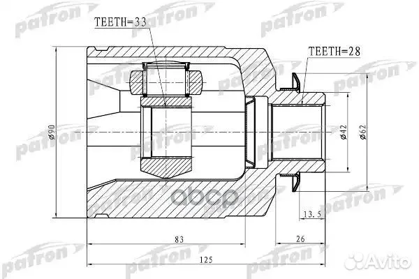 ШРУС внутренний правый 33X42X28 mitsubishi