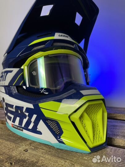 Мотошлем Leatt Kit Moto 7.5 V23 Blue + Очки