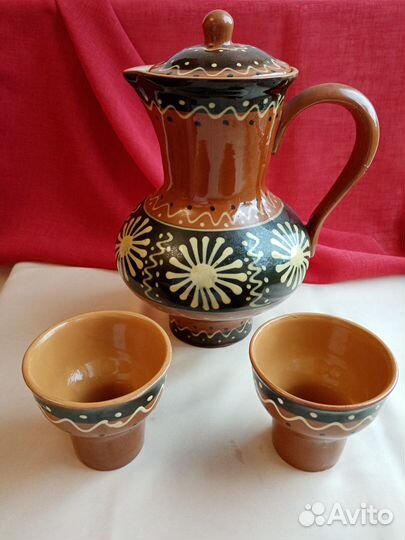 Кувшин две чашки СССР керамика