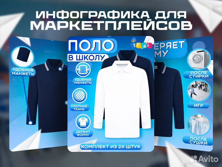 Продающая инфографика для маркетплейсов WB/ozon