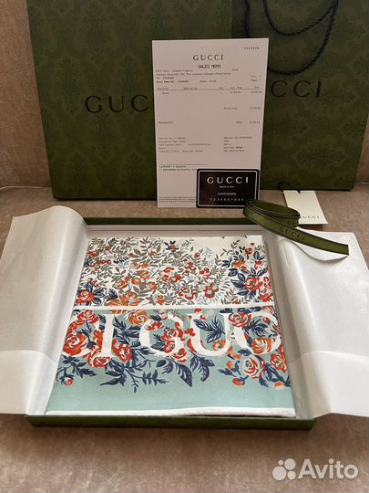 Двусторонний шелковый платок Гуччи