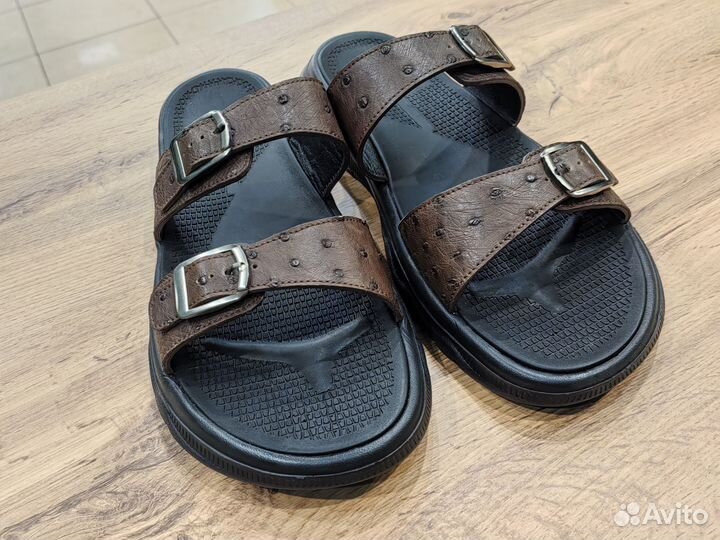 Шлепанцы мужские из кожи страуса, 43 размер