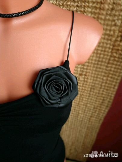 «Брошь-цветок черного цвета»