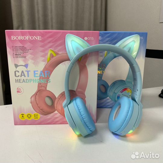 Наушники с ушками Cat Hoco Brfn новые