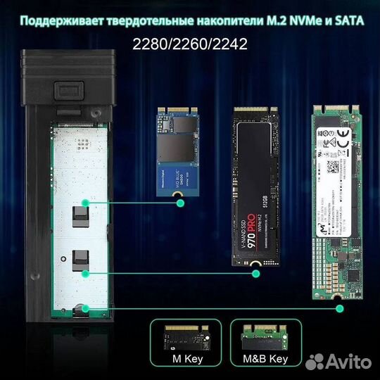 M.2 SATA SSD Внешний корпус Умный концентратор USB