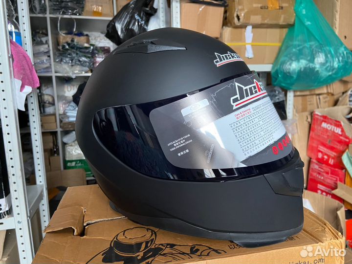 Шлем GXT JK7 интеграл (мотошлем), черный, белый