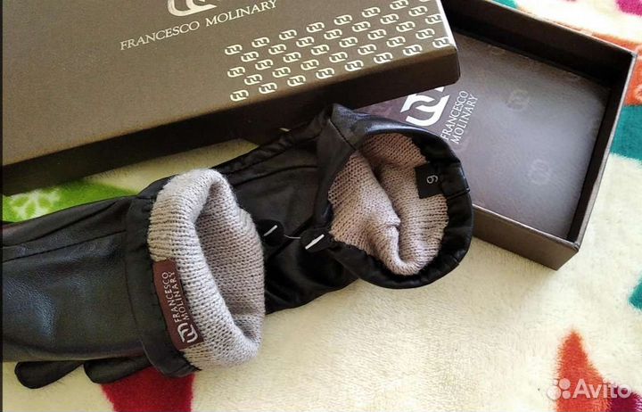 Перчатки кожаные francesco molinary новые